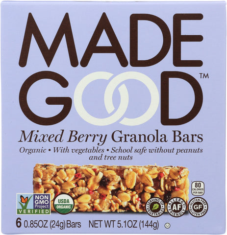 MadeGood Mixed Berry Granola Bars, 5.1 Oz (Pack of 6)