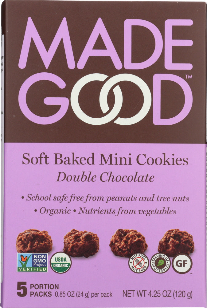 MadeGood Mini Double Chocolate Cookies, 4.25 Oz  (Pack of 6)