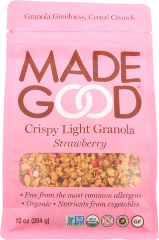 MadeGood Crispy Light Granola Strawberry Crunch, 10Oz (Pack of 8)