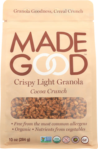 MadeGood Crispy Light Granola Cocoa Crunch, 10Oz (Pack of 8)