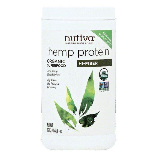 Nutiva Organic Hi-Fiber Hemp Protein, 16 OZ