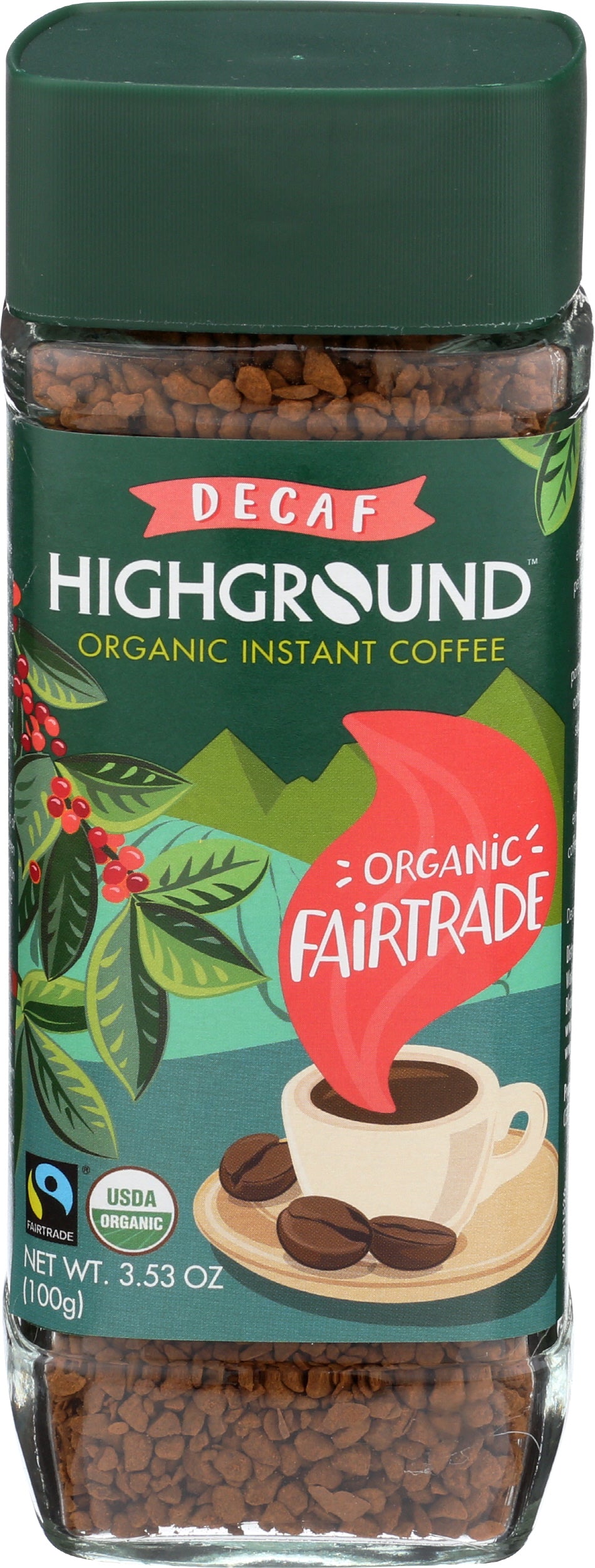 Highground Instant Decaf Coffee, 3.53 Fo (Pack of 6)