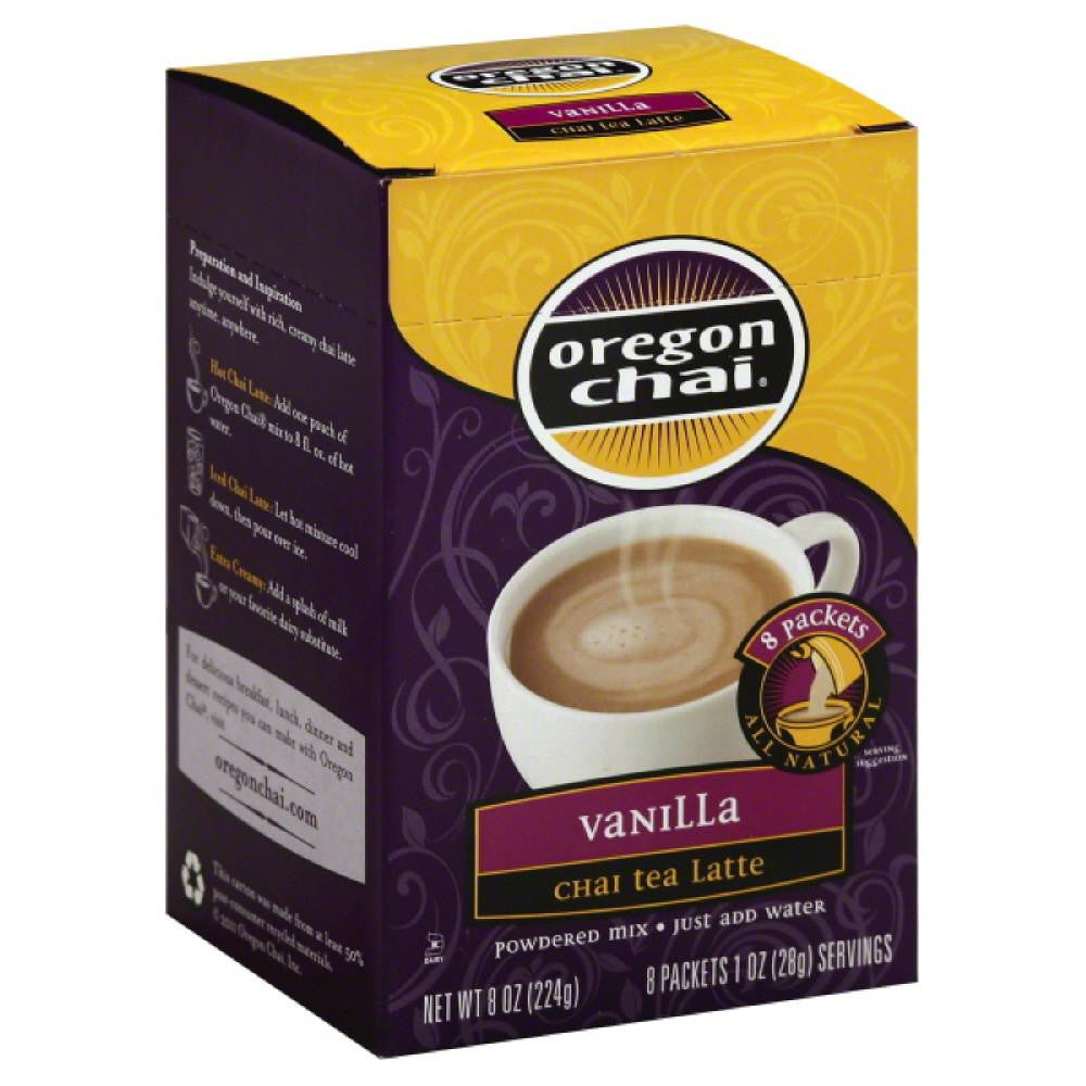 Oregon Chai Vanilla Powdered Mix Chai Tea Latte, 8 Pc (Pack of 6)