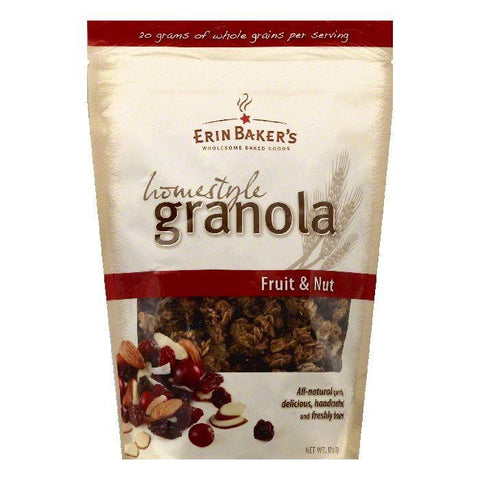 Erin Bakers Fruit & Nut Homestyle Granola, 12 OZ (Pack of 6)