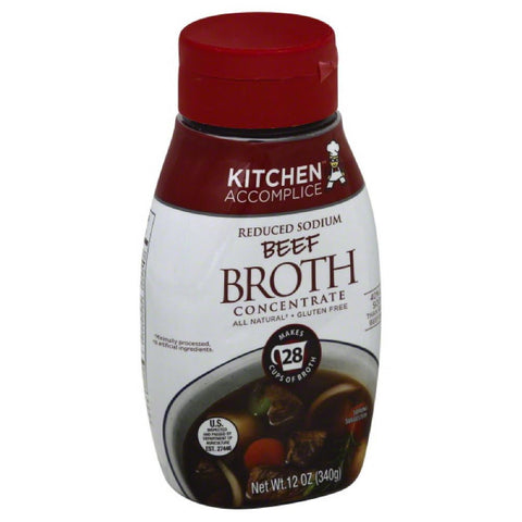 Kitchen Accomplice Reduced Sodium Beef Broth Concentrate, 12 Oz (Pack of 6)