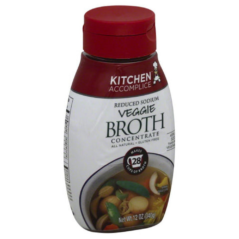 Kitchen Accomplice Reduced Sodium Veggie Broth Concentrate, 12 Oz (Pack of 6)