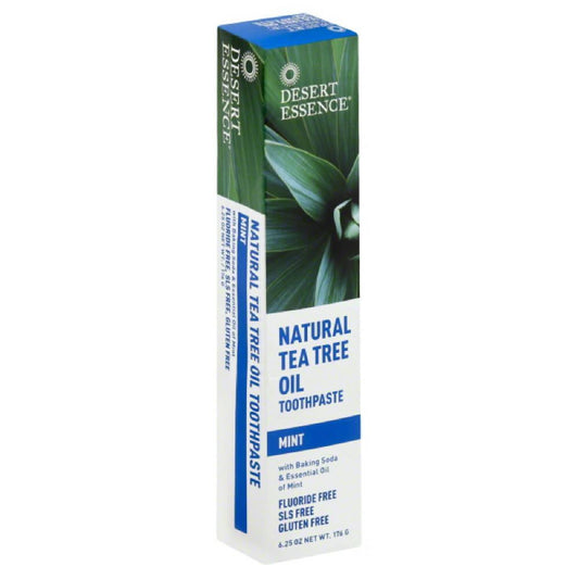 Desert Essence Mint Natural Tea Tree Oil Toothpaste, 6.25 Oz (Pack of 3)