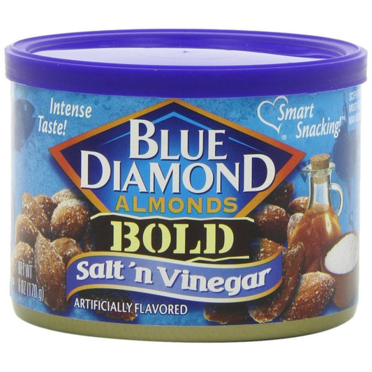 Blue Diamond Almonds Bold Salt & Vinegar, 6 Oz (Pack of 12)