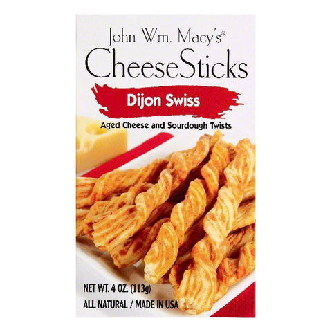 John Wm Macys Dijon Swiss CheeseSticks, 4 OZ (Pack of 8)