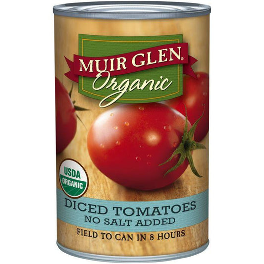 Muir Glen Organic Diced Tomatoes No Salt Added 14.5 Oz (Pack of 12)
