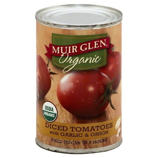 Muir Glen Diced Tomatoes with Garlic & Onion, 14.5 Oz (Pack of 12)