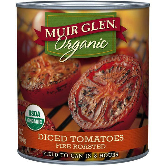 Muir Glen Organic Fire Roasted Diced Tomatoes 28 Oz (Pack of 12)