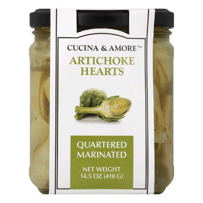 Cucina & Amore Marinated Quartered Artichoke Hearts, 14.5 Oz (Pack of 6)