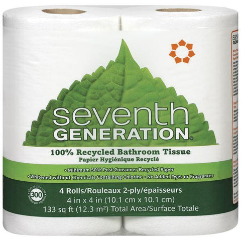 Seventh Generation 100% Recycled Bathroom Tissue 4 Ct (Pack of 12)