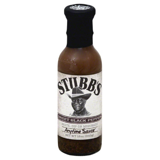 Stubbs Sweet Black Pepper Anytime Sauce, 12 Oz (Pack of 6)