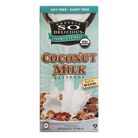 So Delicious Organic Unsweetened Coconut Milk, 32 FO (Pack of 12)