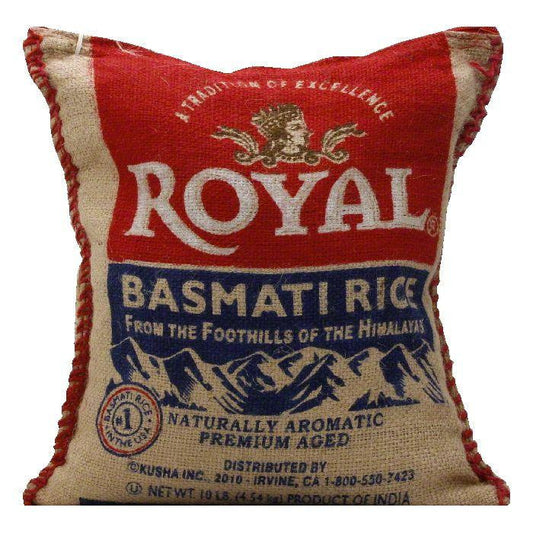 Royal Royal White Basmati Rice burlap bag, 10 LB