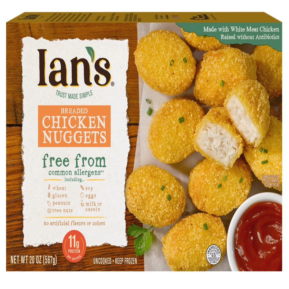 Ians Breaded Chicken Nuggets Family Pack, 20 Oz (Pack of 8)