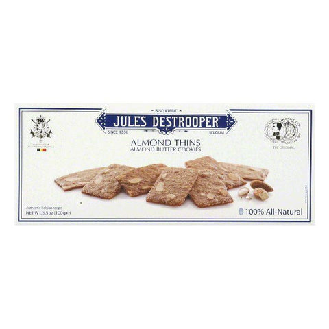 Jules Destrooper Cookie Almond Thins, 3.5 OZ (Pack of 12)