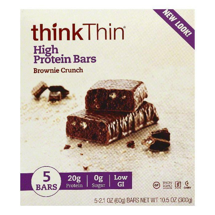thinkThin Brownie Crunch High Protein Bars, 5 ea (Pack of 6)