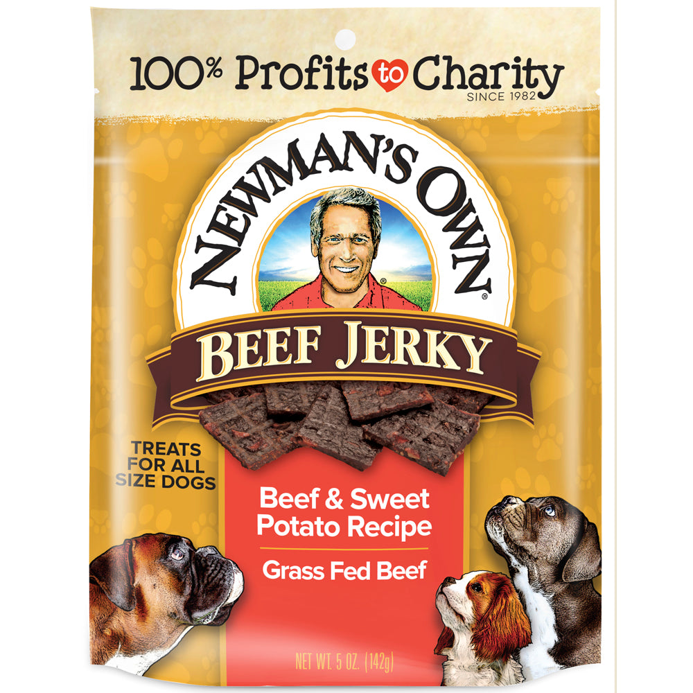 Newman's Own Organics Dog Treats Jerky Treats, Beef & Sweet Potato Beef, 5 OZ (Pack of 6)