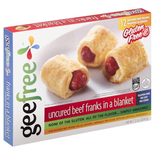 Geefree Uncured Beef Franks In a Blanket, 7.2 Oz (Pack of 12)