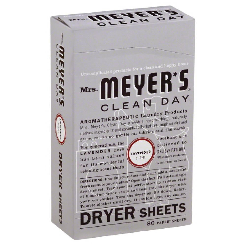 Mrs Meyers Lavender Scent Dryer Sheets, 80 Pc (Pack of 12)