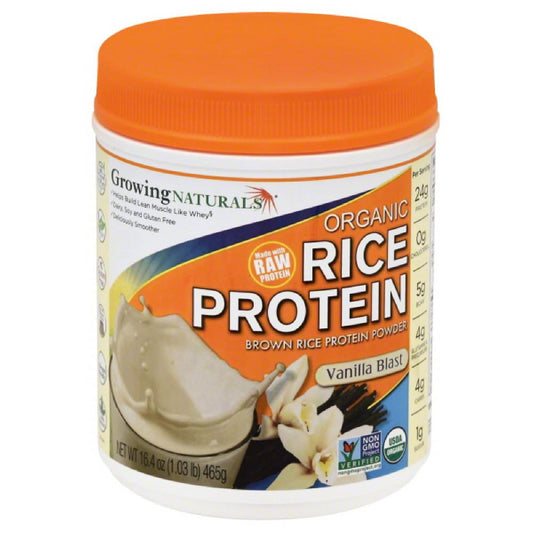 Growing Naturals Vanilla Blast Brown Rice Protein Powder, 16.4 Oz