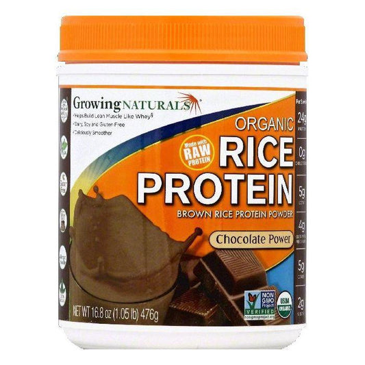 Growing Naturals Chocolate Power Brown Rice Protein Powder, 16.8 OZ