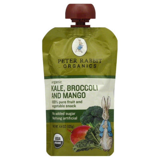 Peter Rabbit Broccoli and Mango Kale Organic 100% Pure Fruit and Vegetable Snack, 4.4 Oz (Pack of 10)