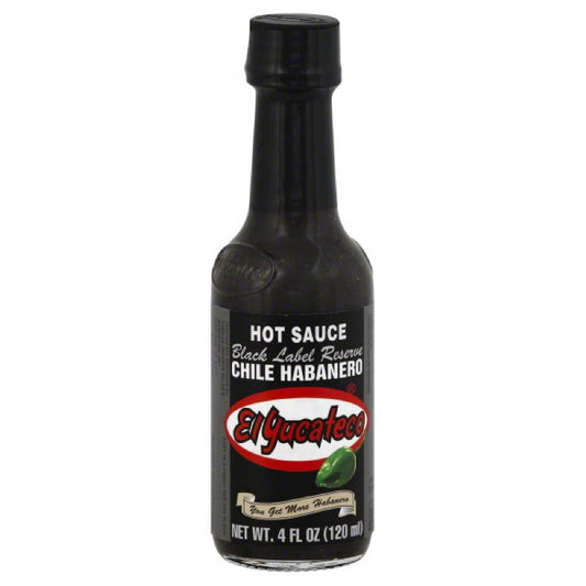 El Yucateco Chile Habanero Black Label Reserve Hot Sauce, 4 Oz (Pack of 12)