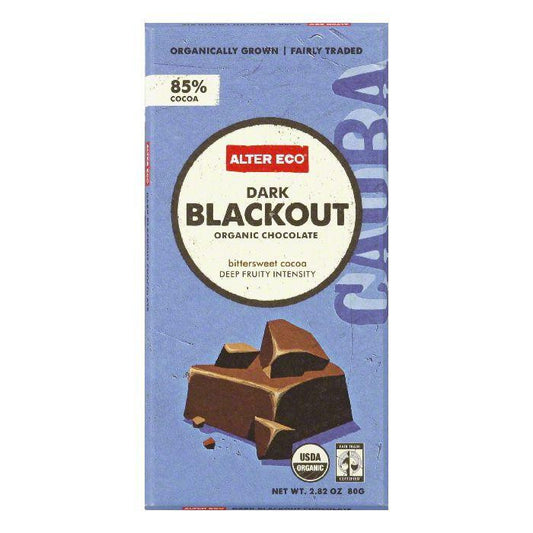 Alter Eco Dark Blackout Bar 85%, 2.82 OZ (Pack of 12)