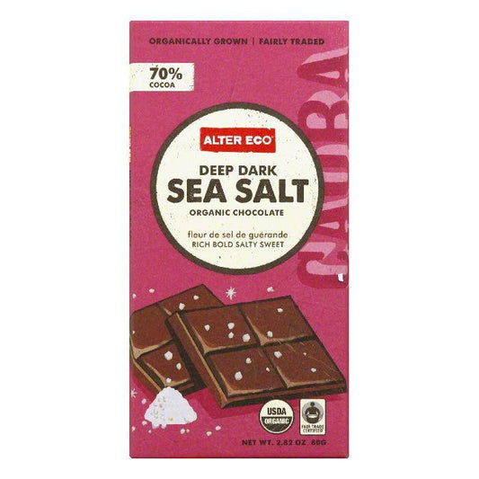 Alter Eco Deep Dark Sea Salt Organic Chocolate, 2.82 Oz (Pack of 12)