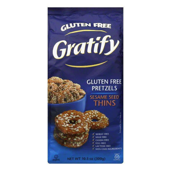 Gratify Pretzel Thin Gluten Free Sesame, 10.5 OZ (Pack of 6)