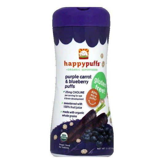 Happy Puffs Purple Carrot & Blueberry Puffs, 2.1 Oz (Pack of 6)