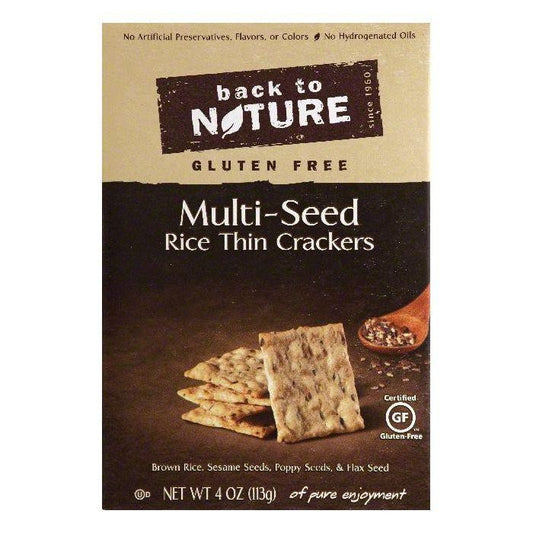 Back To Nature Gluten Free Multi-Seed Rice Thin Crackers, 4 OZ (Pack of 12)