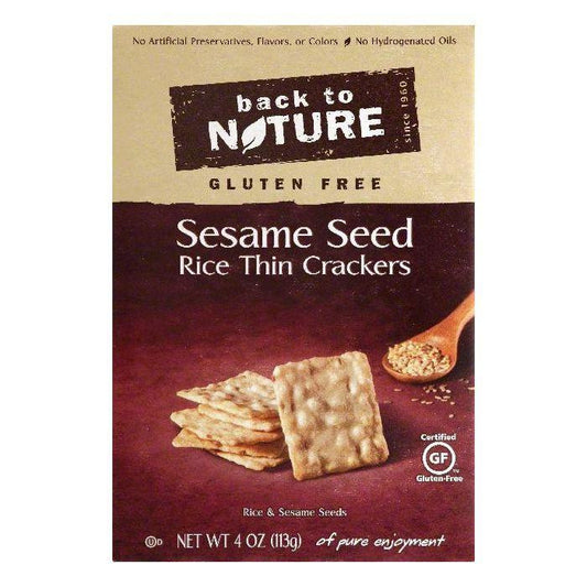 Back To Nature Gluten Free Sesame Seed Rice Thin Crackers, 4 OZ (Pack of 12)