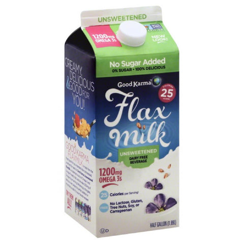 Good Karma Unsweetened Flax Milk, 64 Fo (Pack of 6)