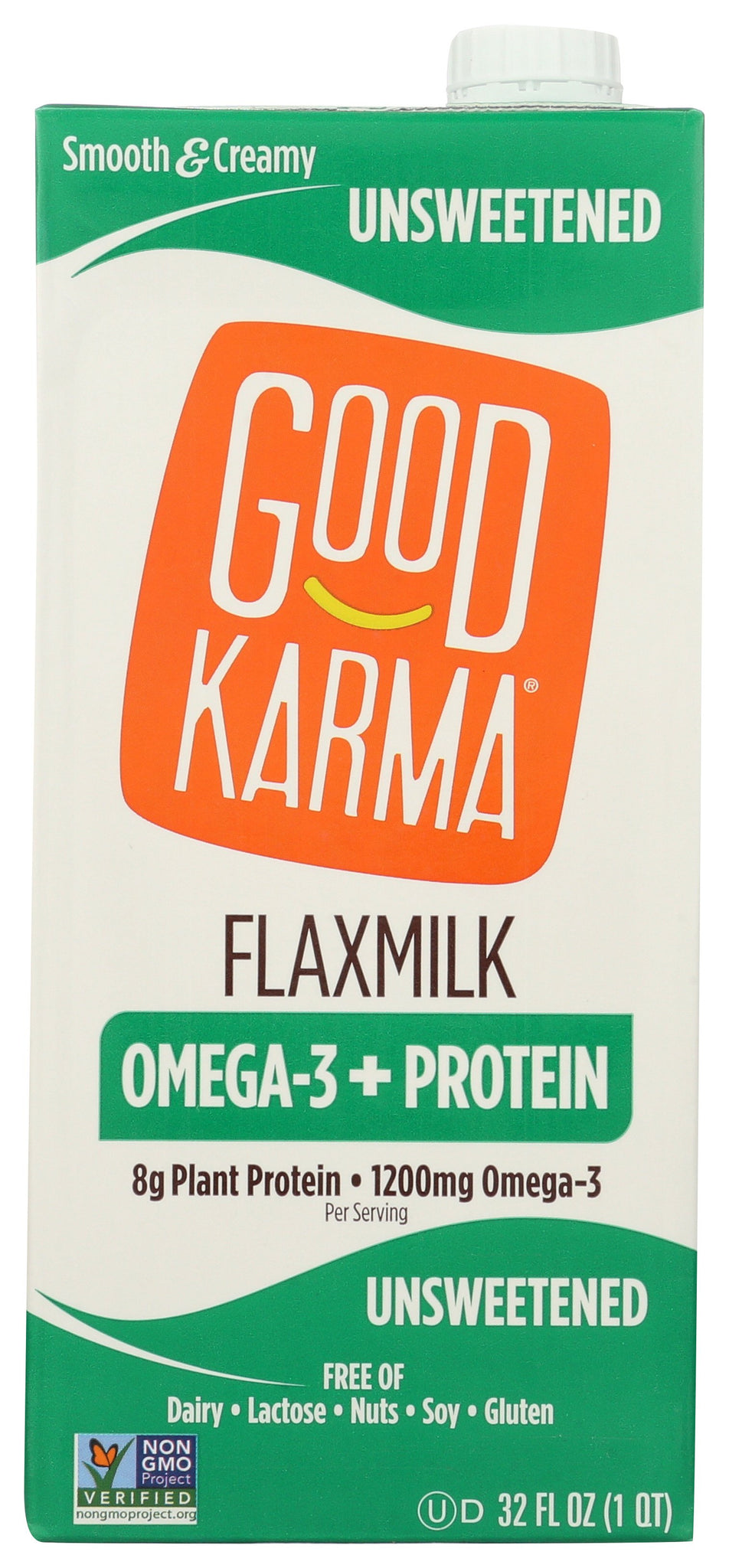 Good Karma  Unsweetened Flaxmilk, 32 fl oz (Pack of 6)