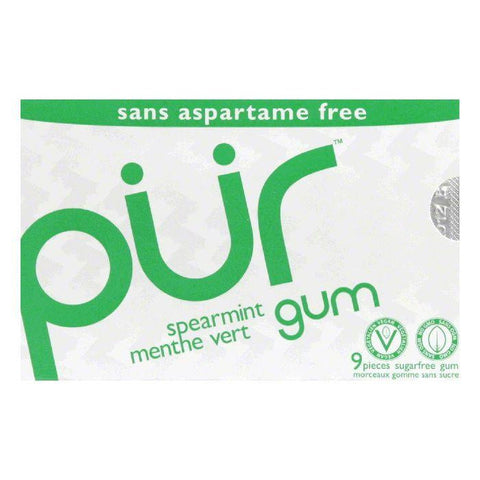 Pur Gum Spearmint Gum, 9 PC (Pack of 12)