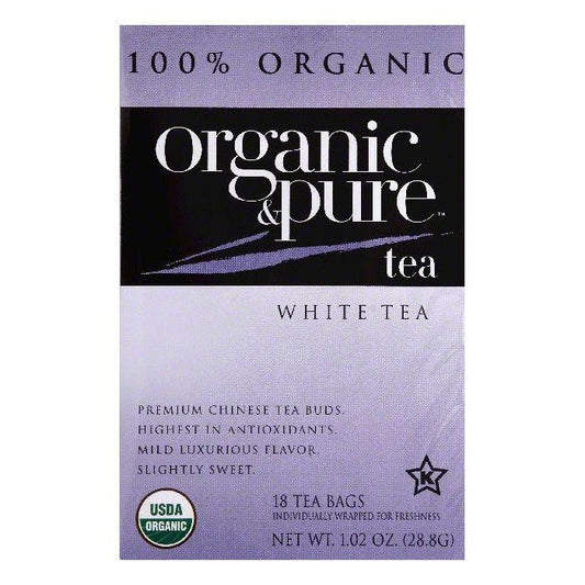 Organic & Pure Bags Organic White Tea, 18 ea (Pack of 6)
