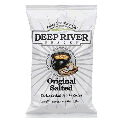 Deep River Salted Kettle Chips, 5 OZ (Pack of 12)