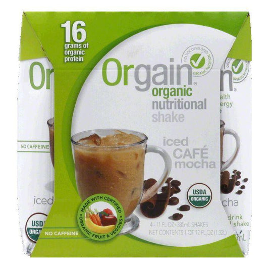 Orgain Iced Cafe Mocha Organic Nutritional Shake, 44 FO (Pack of 3)