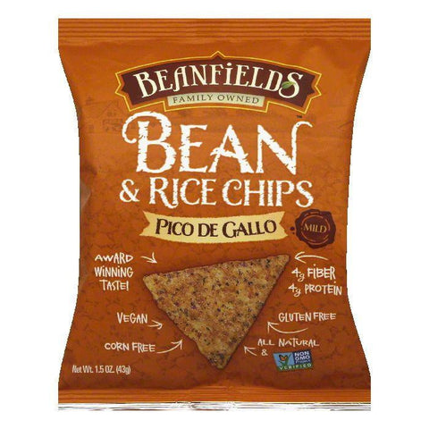 Beanfields Mild Pico De Gallo Bean & Rice Chips, 1.5 Oz (Pack of 24)