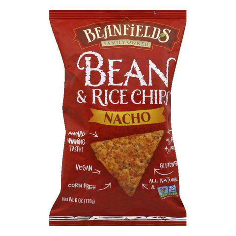 Beanfields Nacho Bean and Rice Chips, 6 Oz (Pack of 6)