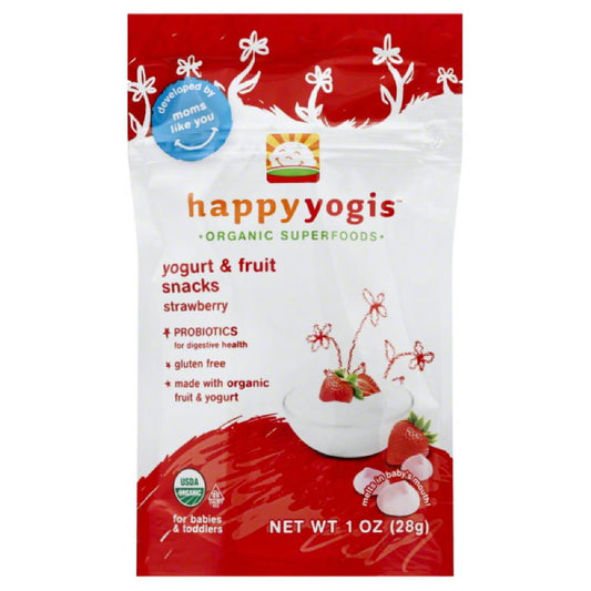 Happy Yogis Babies & Toddlers Strawberry Yogurt & Fruit Snacks, 1 Oz (Pack of 8)