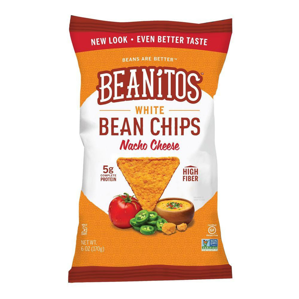 Beanitos White bean Nacho Cheese Chip, 6 OZ (Pack of 6)