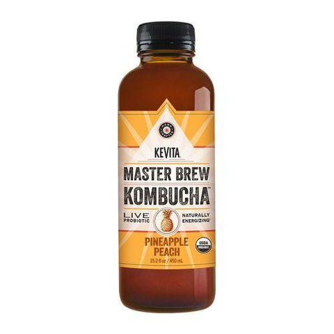 Kevita Master Brew Kombucha Pineapple Peach, 15.2 Oz (Pack of 6)