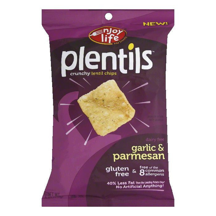 Enjoy Life Garlic & Parmesan Lentil Chips Plentils, 4 OZ (Pack of 12)