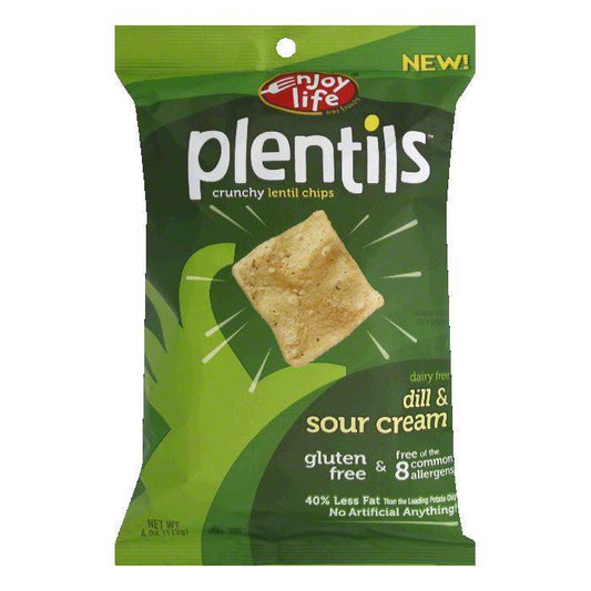 Enjoy Life Dill & Sour Cream Lentil Chips Plentils, 4 OZ (Pack of 12)